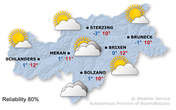 Weather Map South Tyrol today