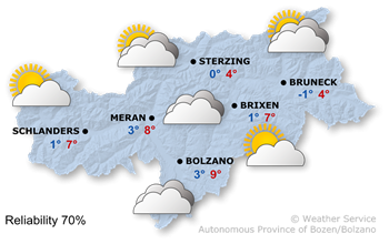 Weather Map South Tyrol today