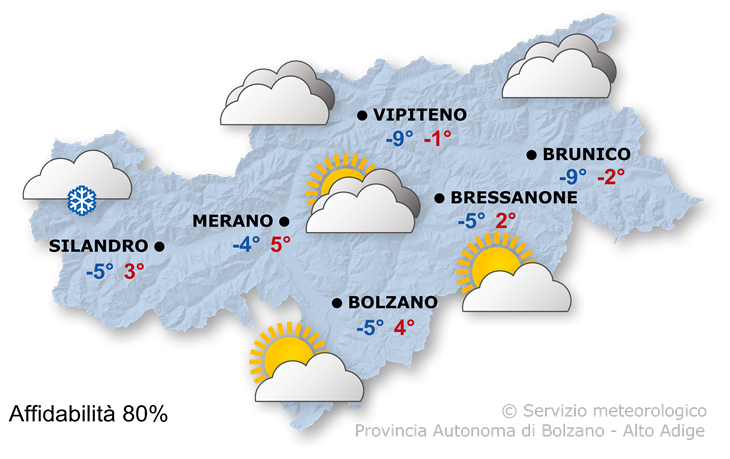 Previsione per domani, sabato 10/01/2026