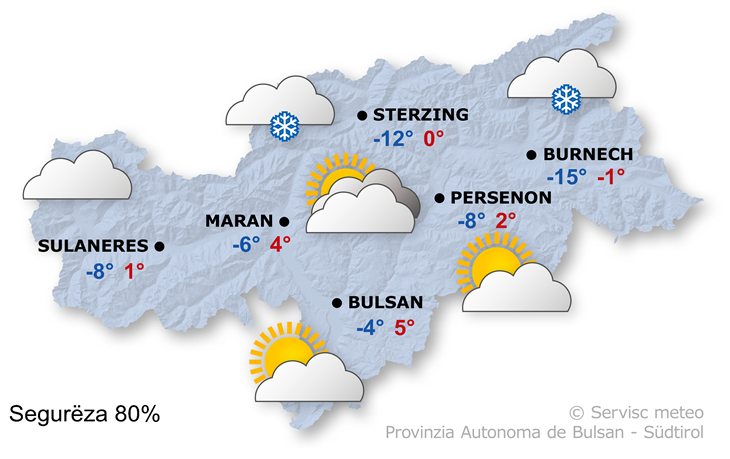 Previjion per ncuei, lunesc 12/01/2026