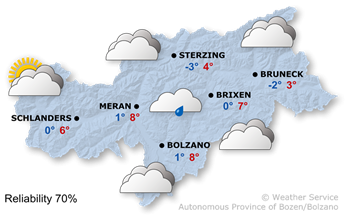 Weather Map South Tyrol tomorrow