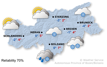 Weather Map South Tyrol tomorrow