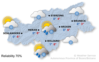 Weather Map South Tyrol today