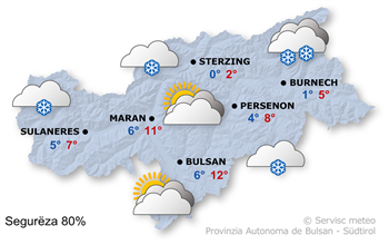 Previjion per ncuei, juebia 26/03/2026