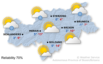 Weather Map South Tyrol today