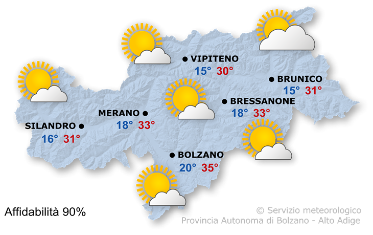 Il tempo di oggi, 16.07.2026