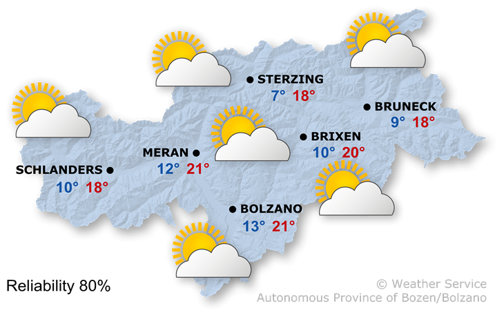 Forecast for today, tuesday 22/10/2024