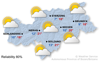 Weather Map South Tyrol today