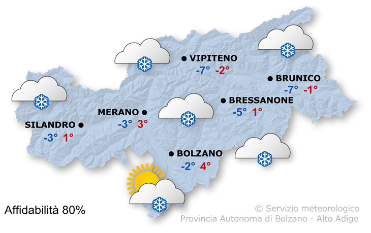 Previsione per oggi, giovedì 21/11/2024