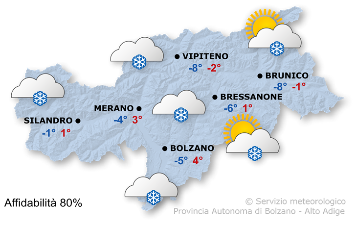 Previsione per oggi, giovedì 21/11/2024