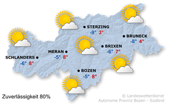 Wettervorhersage Südtirol 01.12.2024