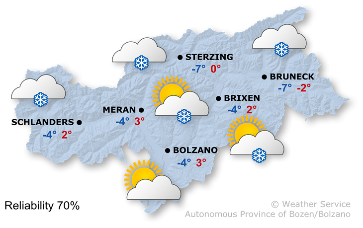 Forecast for tomorrow, sunday 22/12/2024