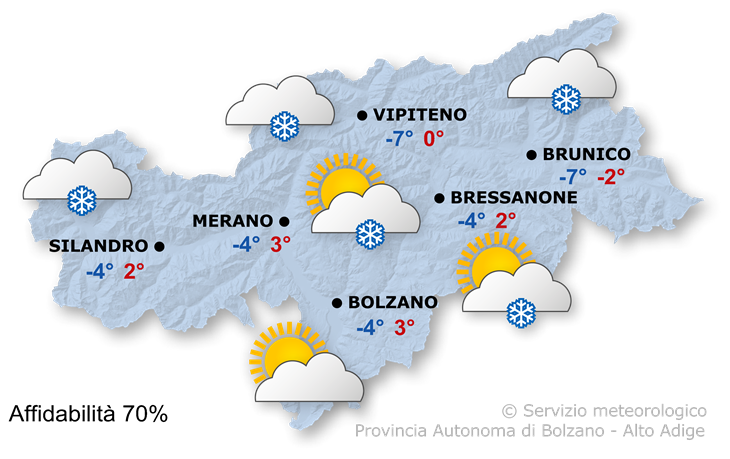 Previsione per oggi, domenica 22/12/2024