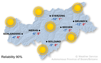 Weather Map South Tyrol today