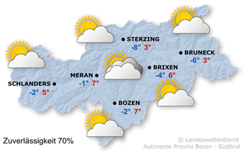 Wetterkarte Südtirol heute