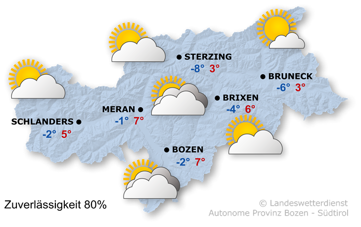 Vorhersage für heute, Mittwoch 22.01.2025