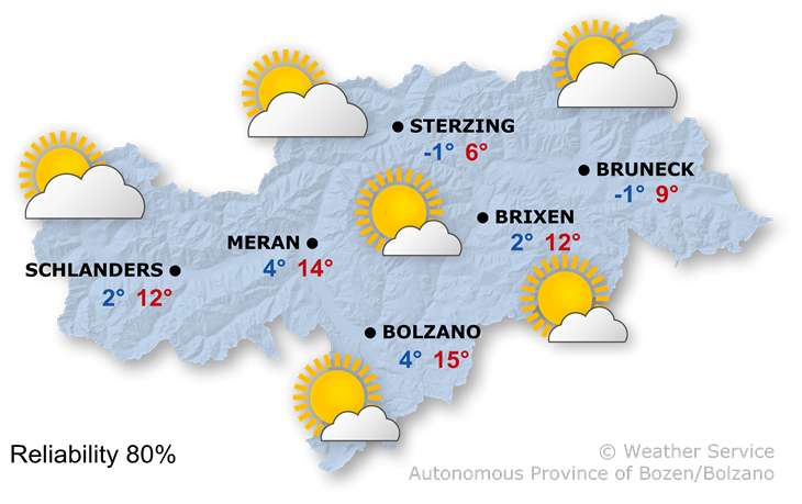 Forecast for tomorrow, monday 17/03/2025