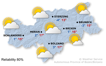 Weather Map South Tyrol today
