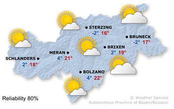 Weather Map South Tyrol today