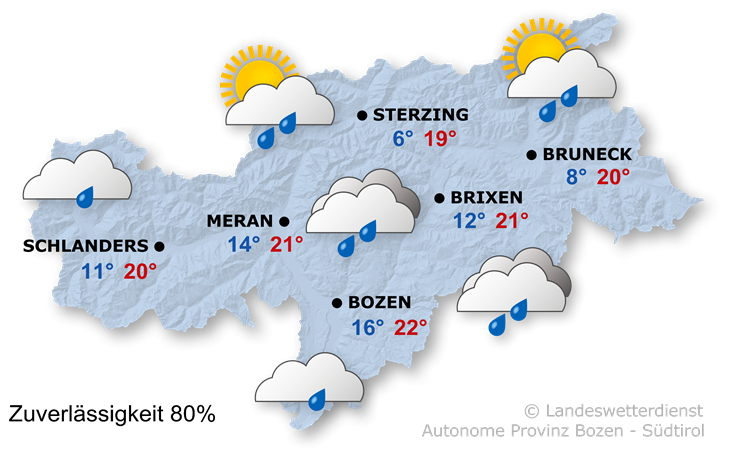 Vorhersage für heute, Dienstag 20.05.2025