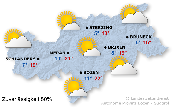 Vorhersage für heute, Freitag 23.05.2025