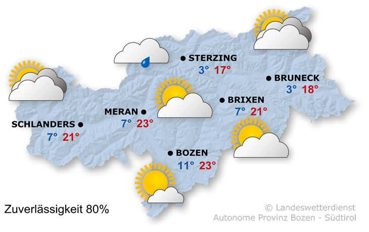 Vorhersage für heute, Sonntag 25.05.2025