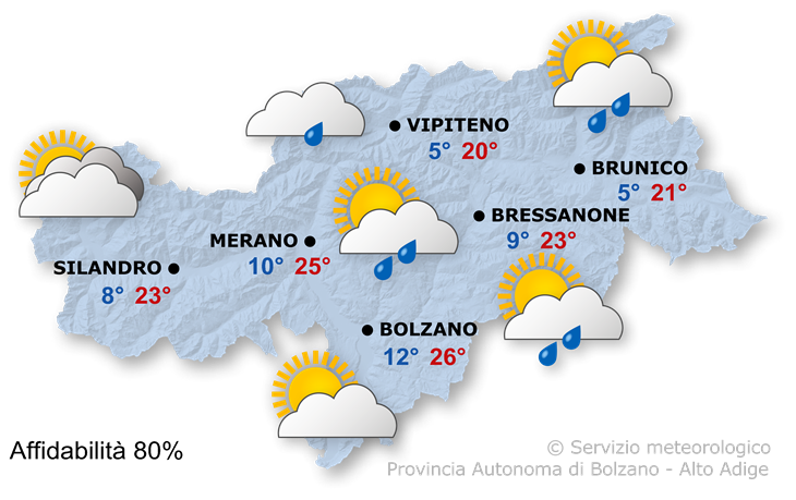Previsione per oggi, mercoledì 28/05/2025