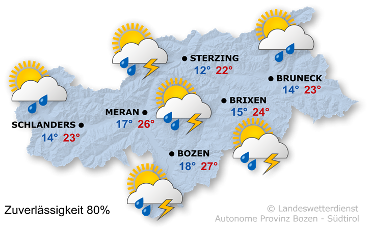 Vorhersage für heute, Montag 02.06.2025