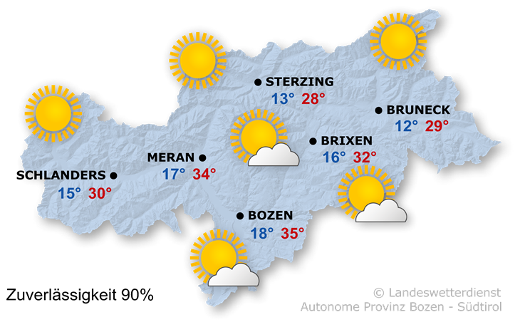 Vorhersage für heute, Donnerstag 19.06.2025