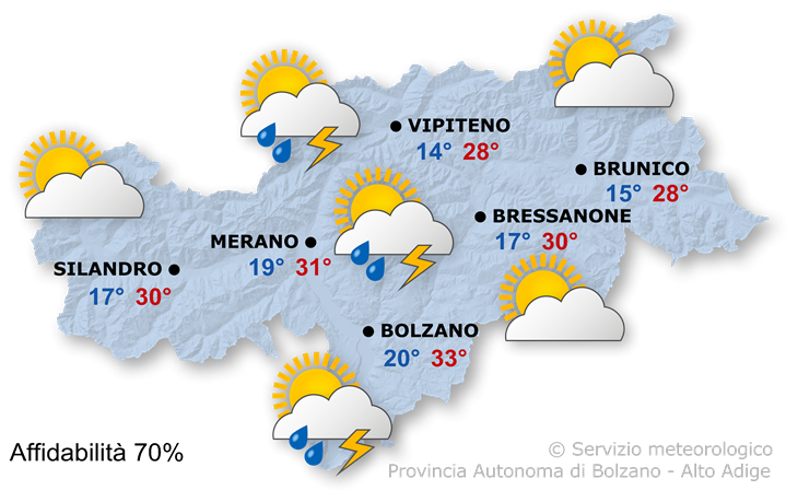 Previsione per oggi, martedì 01/07/2025