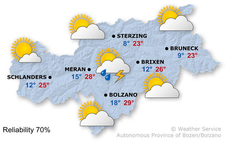 Forecast for today, saturday 12/07/2025