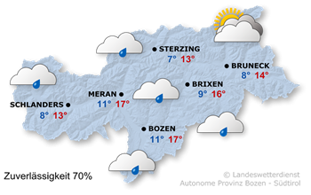 Wettervorhersage Südtirol 04.04.2026