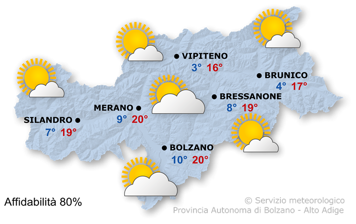 Previsione per domani, martedì 14/10/2025