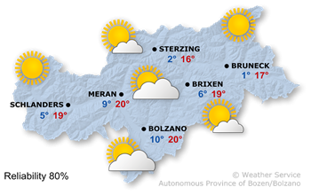 Weather Map South Tyrol today