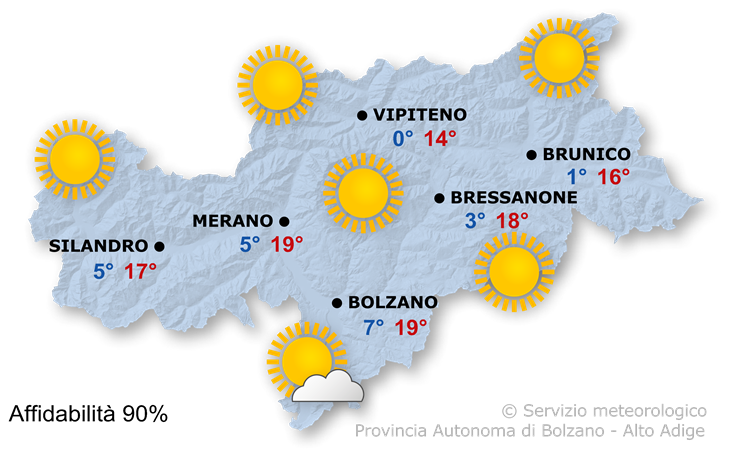 Previsione per domani, sabato 18/10/2025