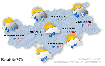 Sunshine at first, with showers in the evening